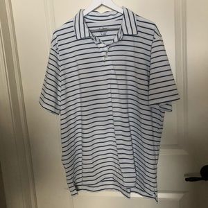 L.L. Bean white blue polo shirt xl